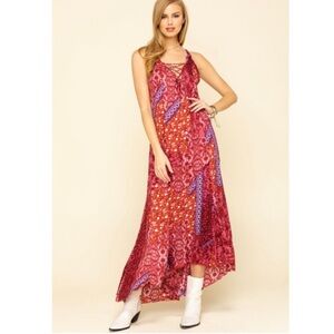 FREE PEOPLE Work of Art Printed Maxi Dress SZ. S